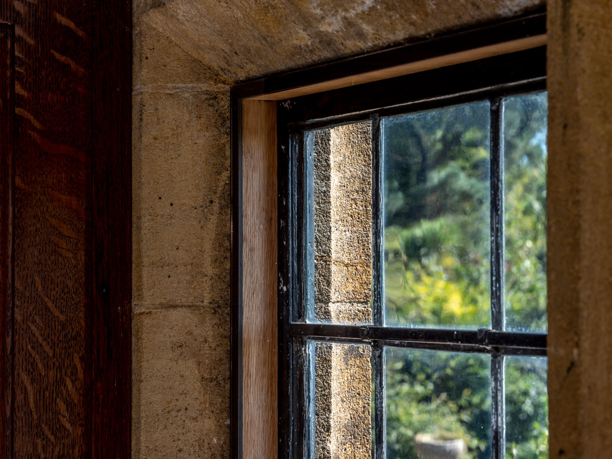 secondary glazing on a stone mullion window